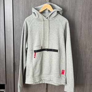 NIKE Gray Hoodie with Black Zipper Detail